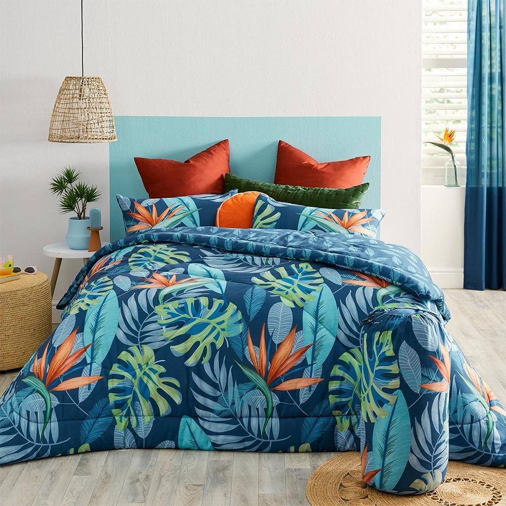 Tangent Botanical Palm Floral bedrucktes Tröster-Set
